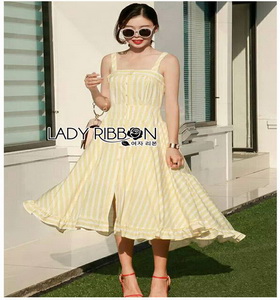 Lady Ribbon Colorful Striped Dress เดรสลายทาง