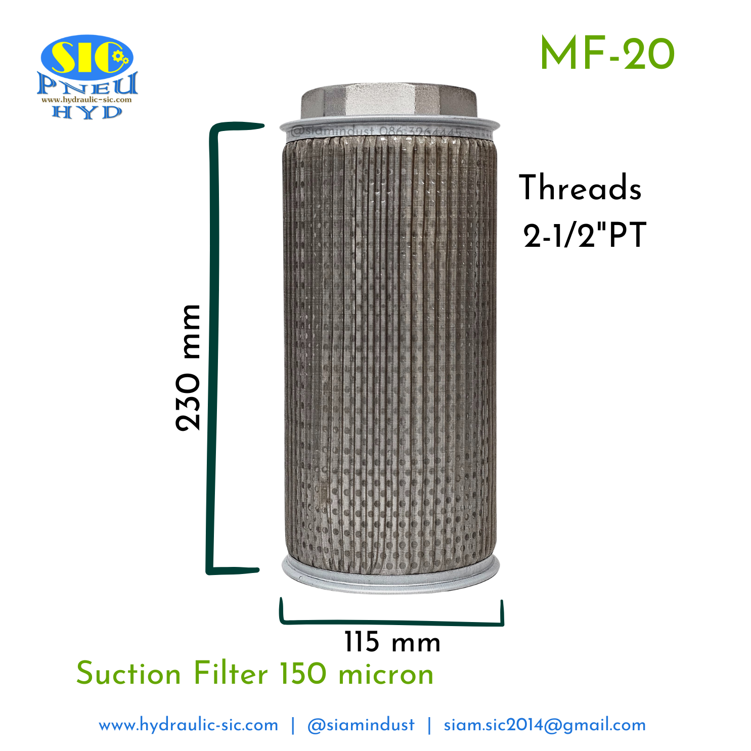 MF-20,MF-24,MF-32 กรองไฮดรอลิค กรองขาดูด Suction Filter : POKE