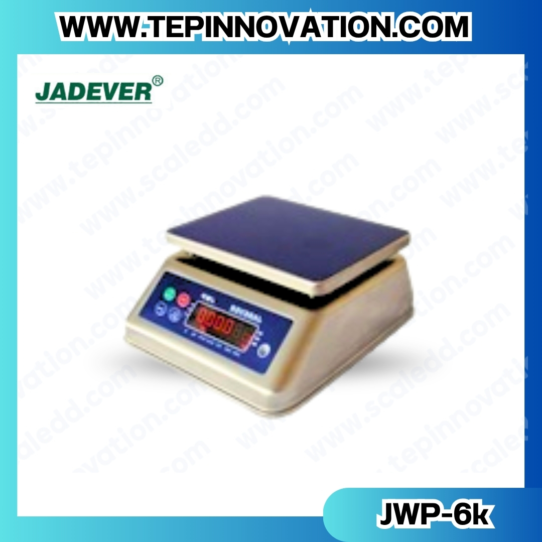 เครื่องชั่งกันน้ำ พิกัด 6000g x 1g ยี่ห้อ JADEVER รุ่น JWP เครื่องชั่งดิจิตอลกันน้ำ6000g ตาชั่งดิจิตอลกันน้ำ6kg ตาชั่งกันน้ำ Waterproof Digital Scale(เครื่องชั่งมีใบผ่านตรวจรับรองจากสำนักชั่งตวงวัด)