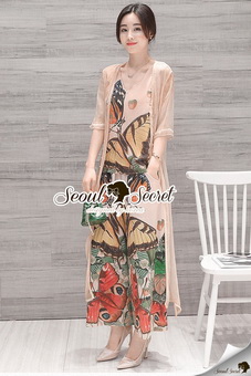Lady Ribbon Online ขายส่งเสื้อผ้าแฟชั่นเกาหลี เสื้อผ้า Seoul Secret SS03080816 Seoul Secret Say's... ButterFly Chic Three Pieces Outer Set