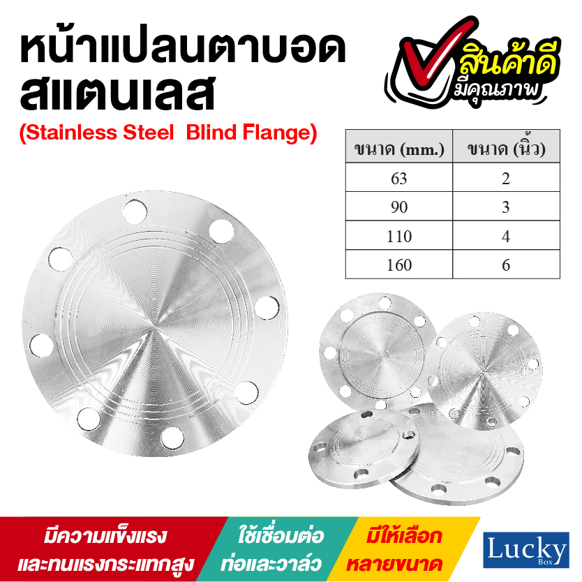 หน้าแปลนตาบอดสแตนเลส ขนาด 6 นิ้ว (Stainless Steel Blind Flange)