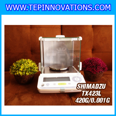 เครื่องชั่ง SHIMADZU รุ่น TX423L เครื่องชั่งญี่ปุ่น เครื่องชั่ง 420 กรัม เครื่องชั่งน้ำหนัก 420 กรัม เครื่องชั่งละเอียดสูง 420 กรัม เครื่องชั่งน้ำหนัก 420 g เครื่องชั่งทศนิยม 3 ตำแหน่ง ตาชั่ง 420 g เครื่องชั่งน้ำหนักดิจิตอลตั้งโต๊ะ 420 g ความละเอียด 0.001
