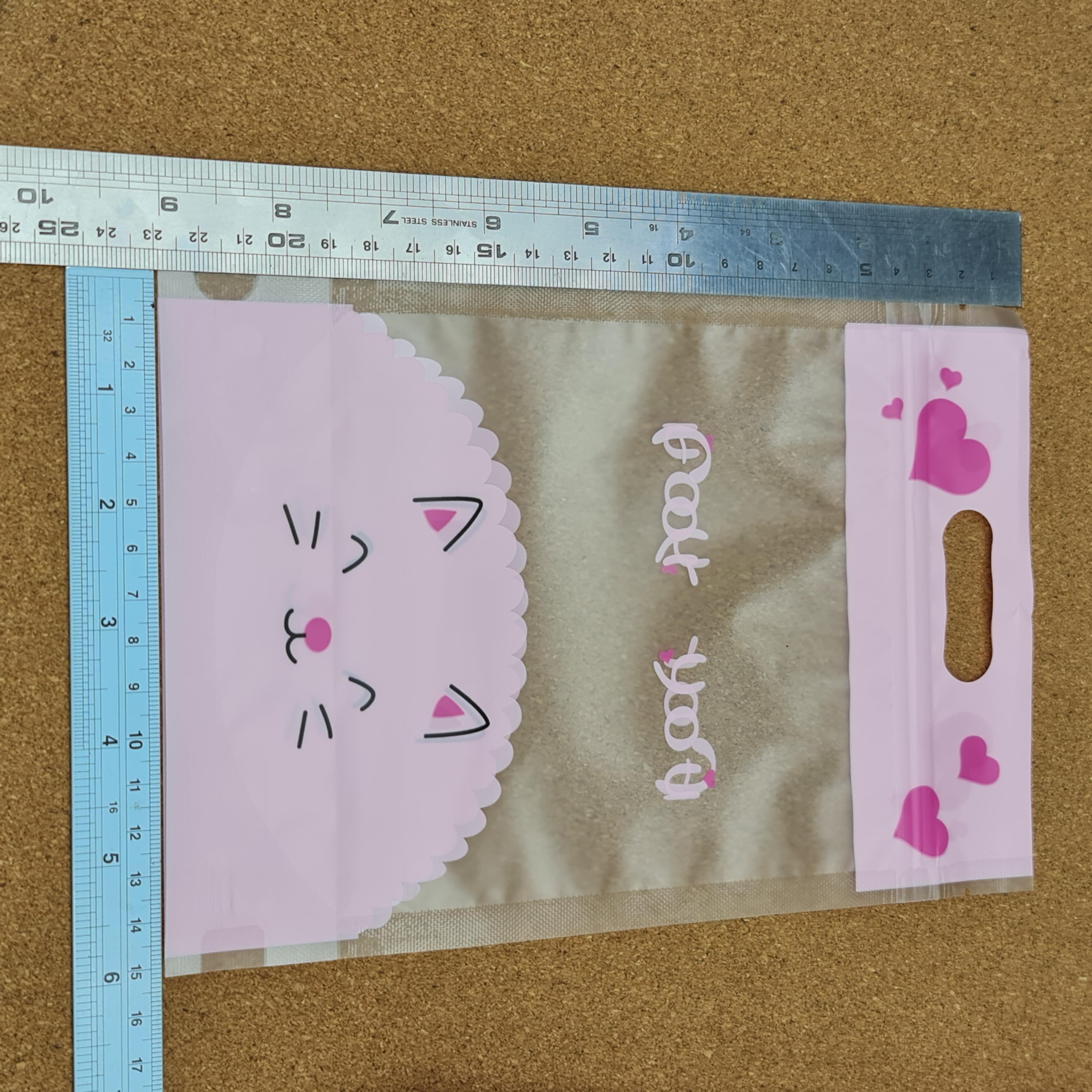 ถุงซิป มีหูหิ้ว ตั้งได้ แมว 15×23+ก้นถุง5cm. 50ใบ/แพ็ค 20ใบ/แพ็ค พลาสติก แพ็คเกจ เบเกอรี่ j12
