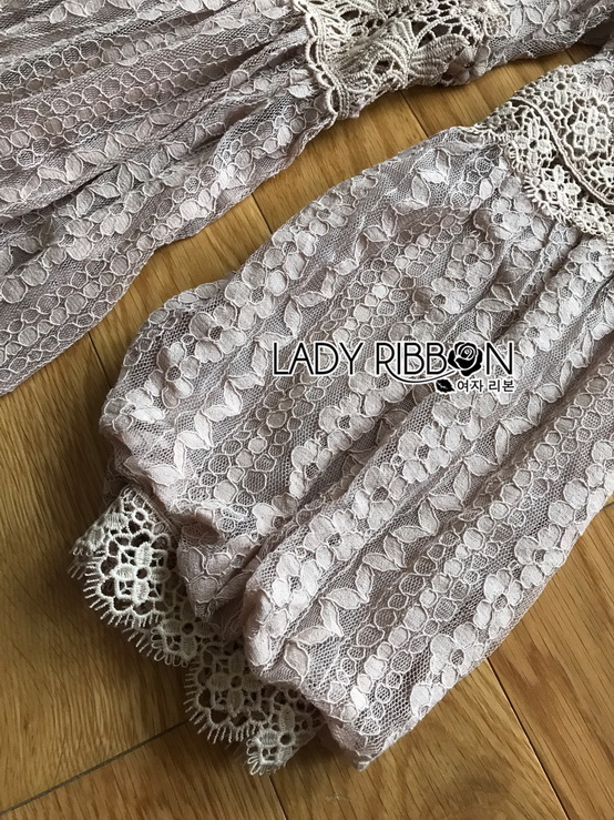 Dress เดรสผ้าลูกไม้สีเบจสไตล์วินเทจ