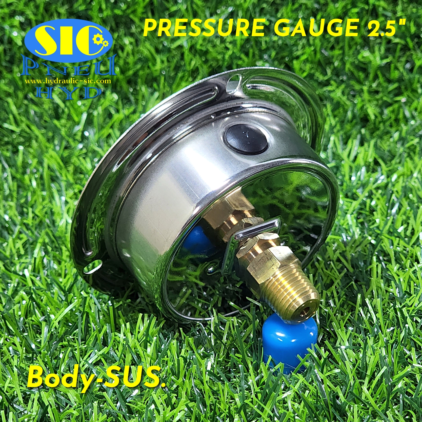 326-21-222** Pressure Gauge kgf-cm2/Psi เกจวัดแรงดัน หน้าปัด 2-1/2" เกลียวออกหลัง (SKON)