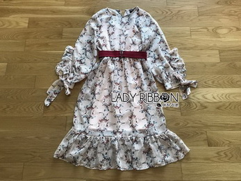 เดรสผ้าชีฟองพิมพ์ลายดอกไม้