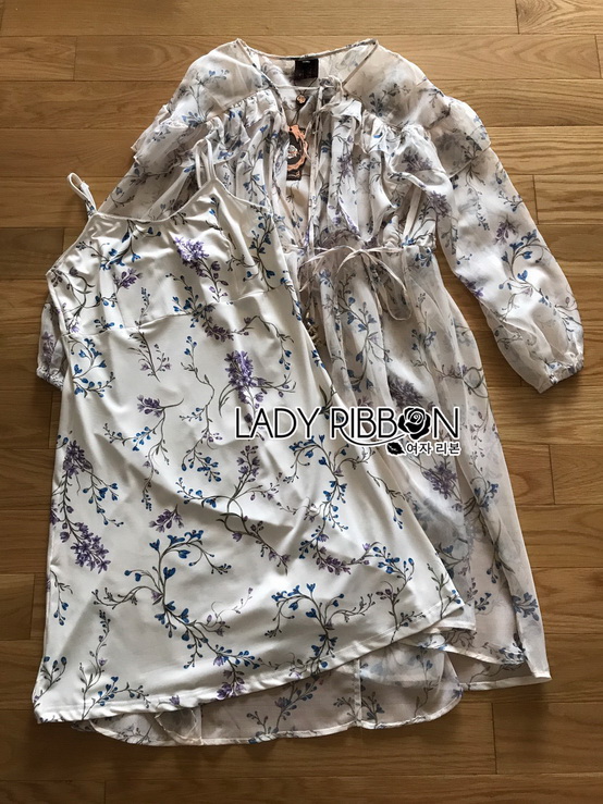 เดรสผ้าชีฟองพิมพ์ลายดอกไม้