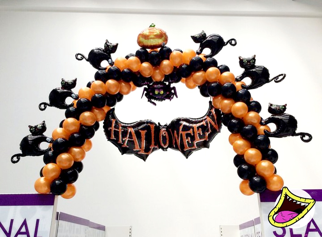 ซุ้มโค้งฮาโลวีนแมวดำ little cat2x3 ม. Halloween Balloons colum