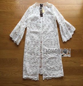 Lady Ribbon Sabrina White Lace Outerwear ขายเสื้อคลุม