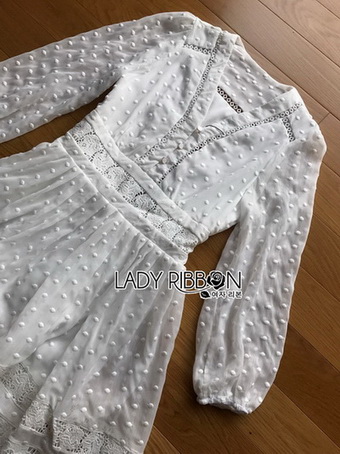 Lady Grace White Chiffon Mini Dress