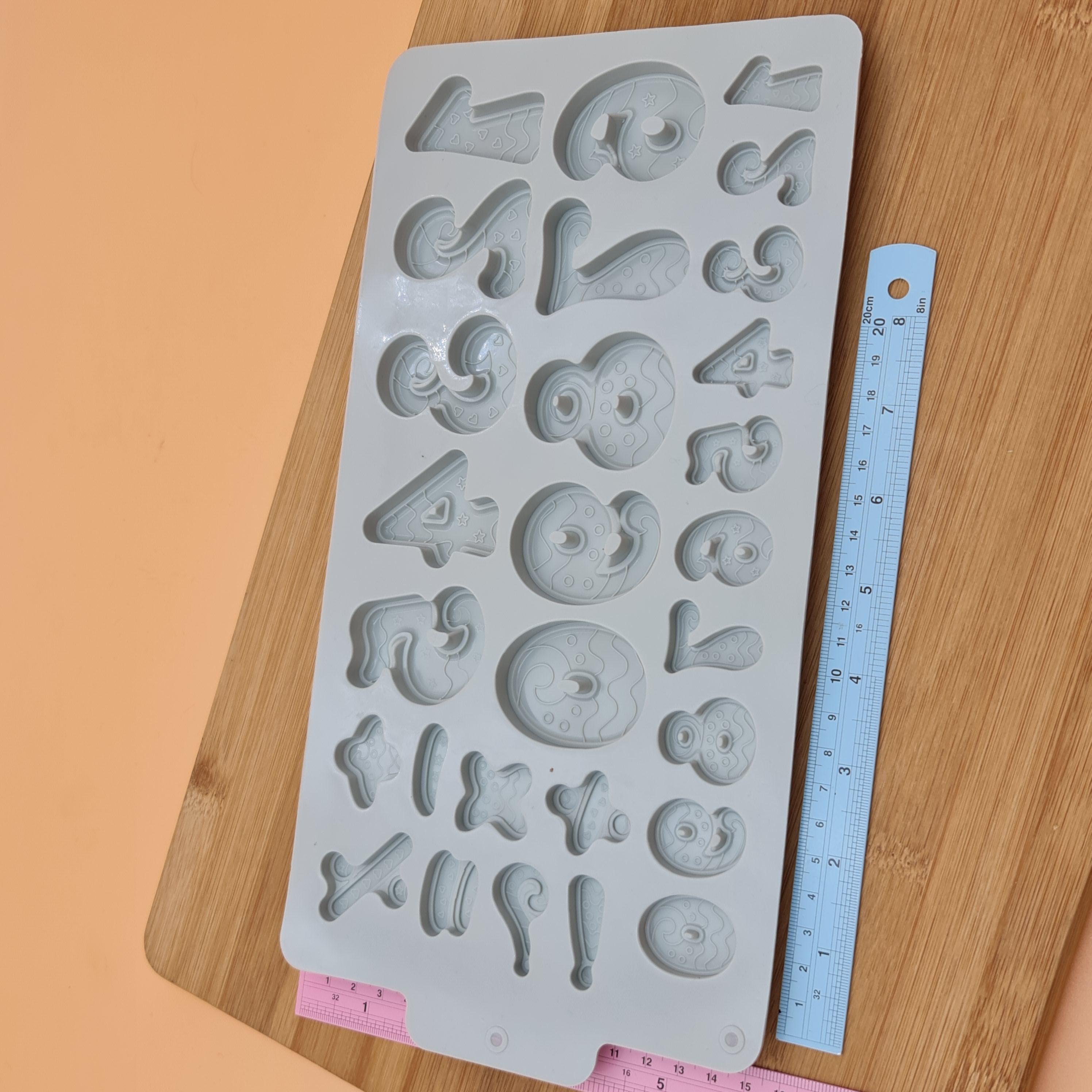 ✅️🇹🇭 แม่พิมพ์ซิลิโคน ตัวหนังสือ A-Z 0-9 สำหรับงาน ฟองดอง วุ้น ช็อคโกแลต โมลสบู่ เรซิ่น เจริญ12