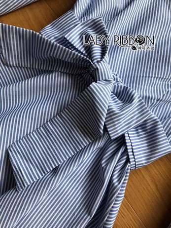 Baby Blue Mini Dress with Ribbon