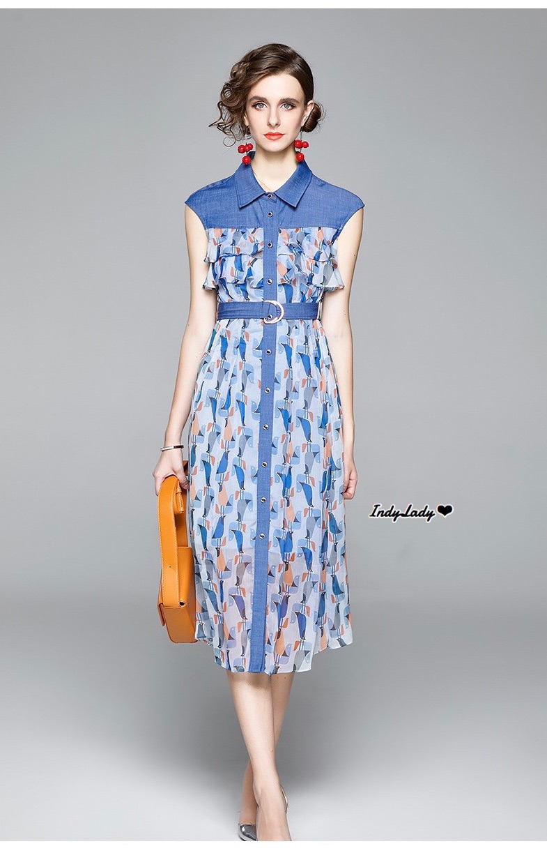 Dress แขนกุด คอปก