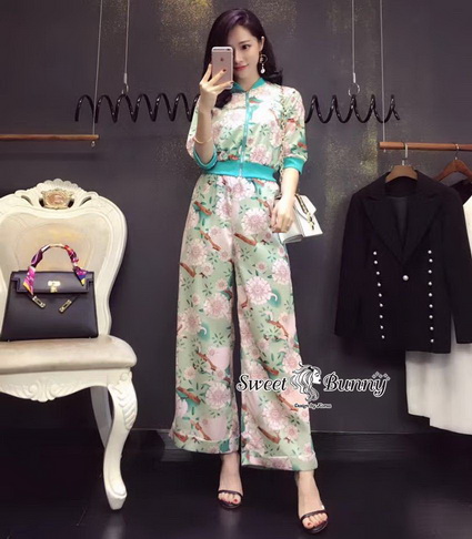 ชุดเซ็ทวอล์เนื้อผ้าลายดอก