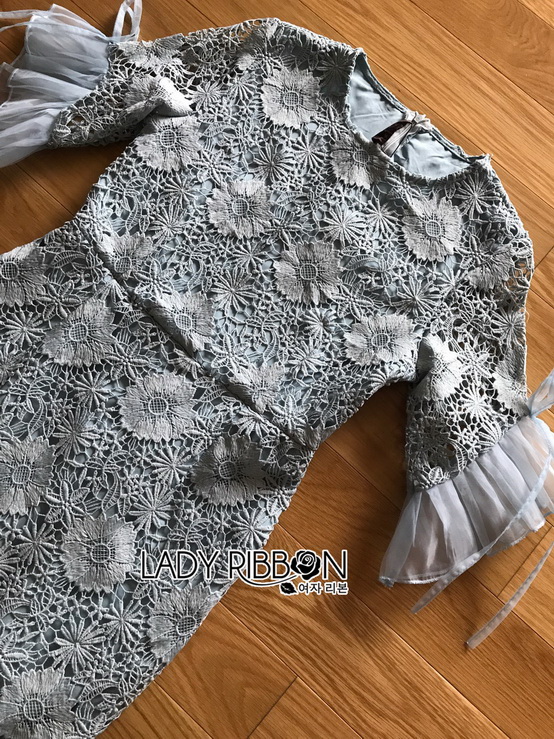 Mini Dress เดรสผ้าลูกไม้สีเขียวมิ้นท์อ่อน