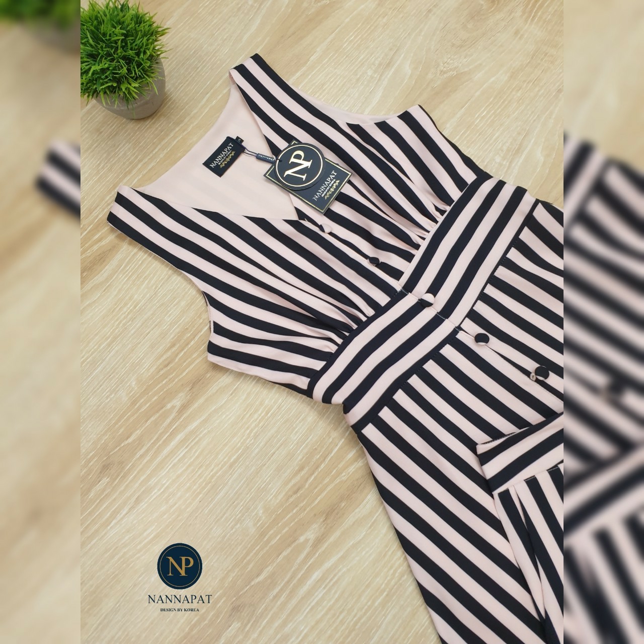 เดรสกระดุมหน้า มาคู่กับกางเกง