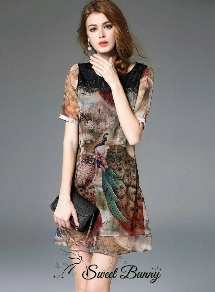 Lady Ribbon Online SW 13090616 Sweet Bunny Present... Peacock Wrap Dress