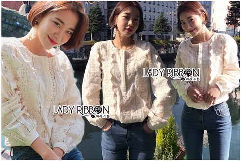 White Lace Blouse เสื้อแขนยาวผ้าลูกไม้สไตล์เบสิก