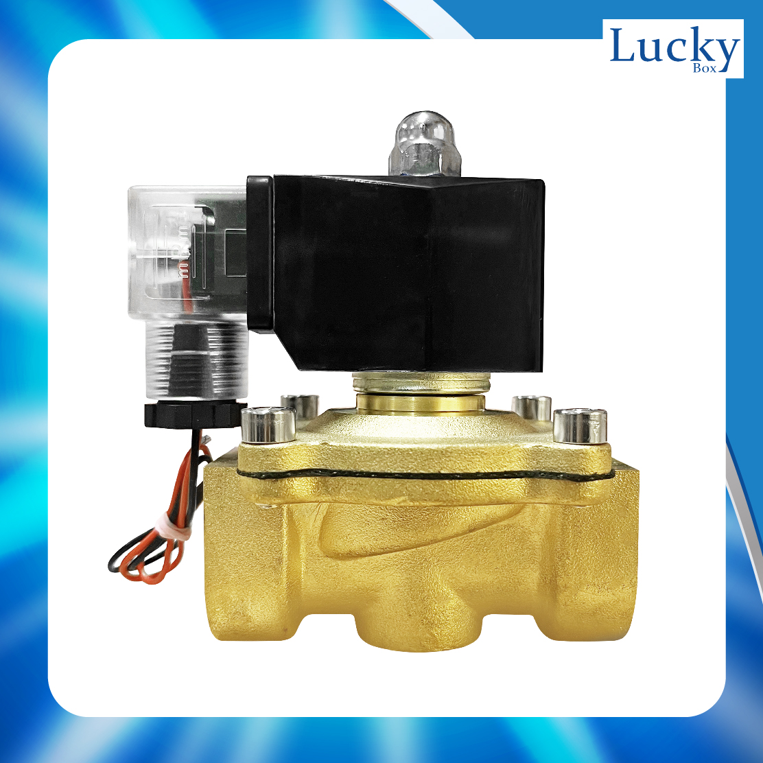 Solenoid Valve โซลินอยด์ทองเหลือง 1 นิ้ว DC24V (แบบเหลี่ยม)