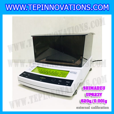 เครื่องชั่งดิจิตอล ทศนิยม 3 ตำแหน่ง รุ่น UP623Y 620gx0.001g เครื่องชั่งละเอียดสูง620g เครื่องชั่งน้ำหนัก620g ตาชั่ง620กรัม พิกัดน้ำหนัก 620g ความละเอียด 0.001g ยี่ห้อ SHIMADZU รุ่น UP623Y