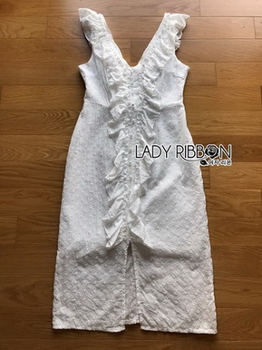 Elegant Middle Lady Ribbon Cotton Dress