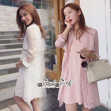 เดรสเชิ้ตโทนสีขาวคลาสสิคเรียบหรูกับโทนสีชมพูหวานๆ