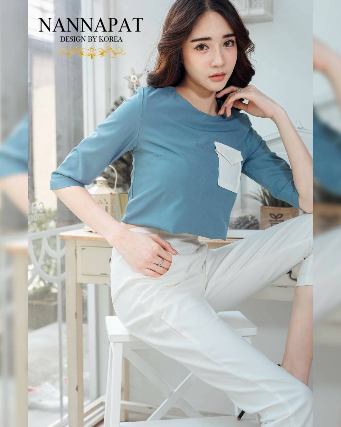 เสื้อคร็อป กางเกงแมชกับกางเกงสามส่วน