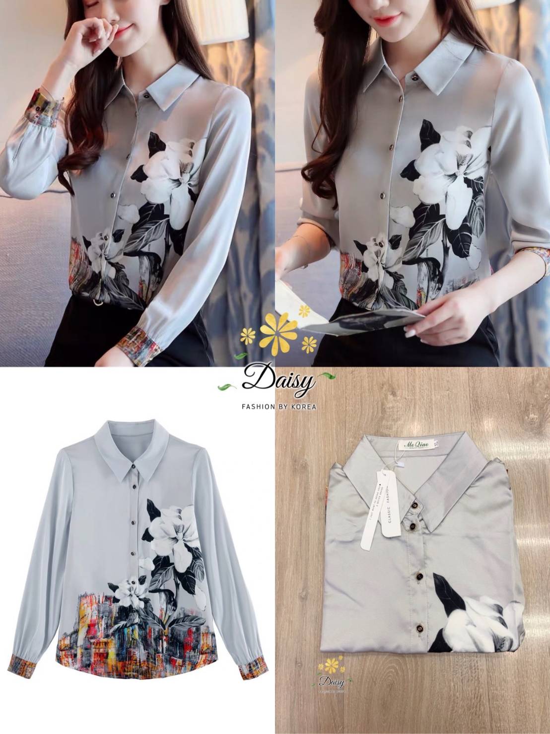 เสื้อเชิ้ตแขนยาว ผ้าไหมอิตาลี