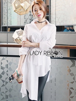 Lady Joanna Chic Shirt Dress in White