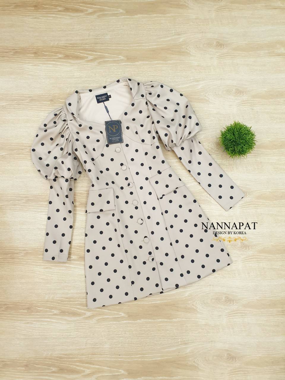 เดรสงานกระดุมหน้า ช่วงแขนมีซิป