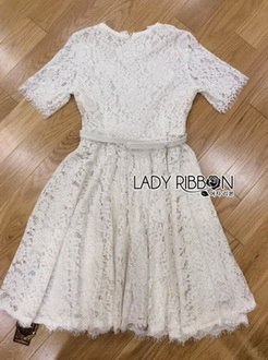Lady Nasha Sweet Classic White Lace Dress