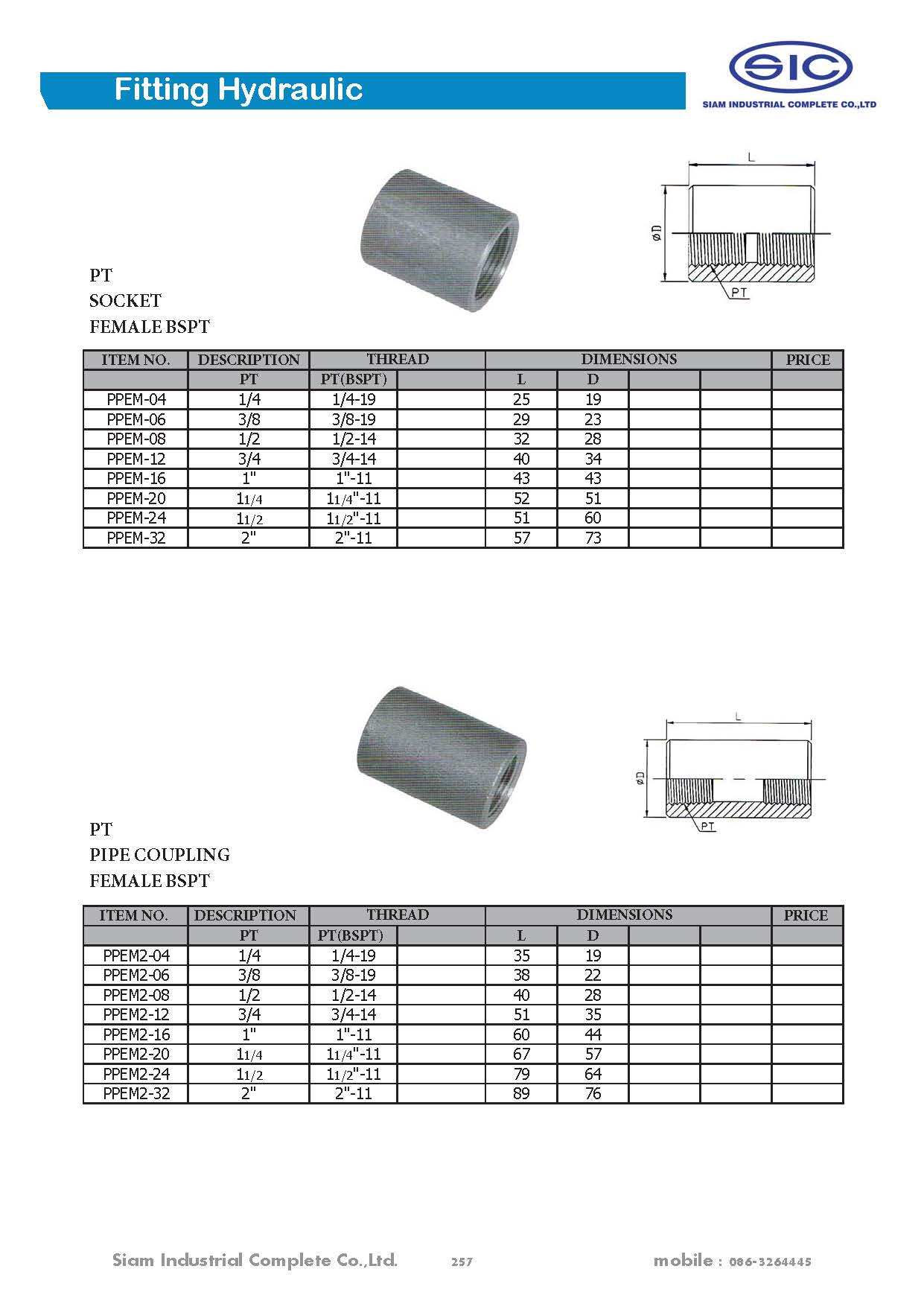 ข้อต่อไฮดรอลิค Fitting Hydraulic 3000 PSI