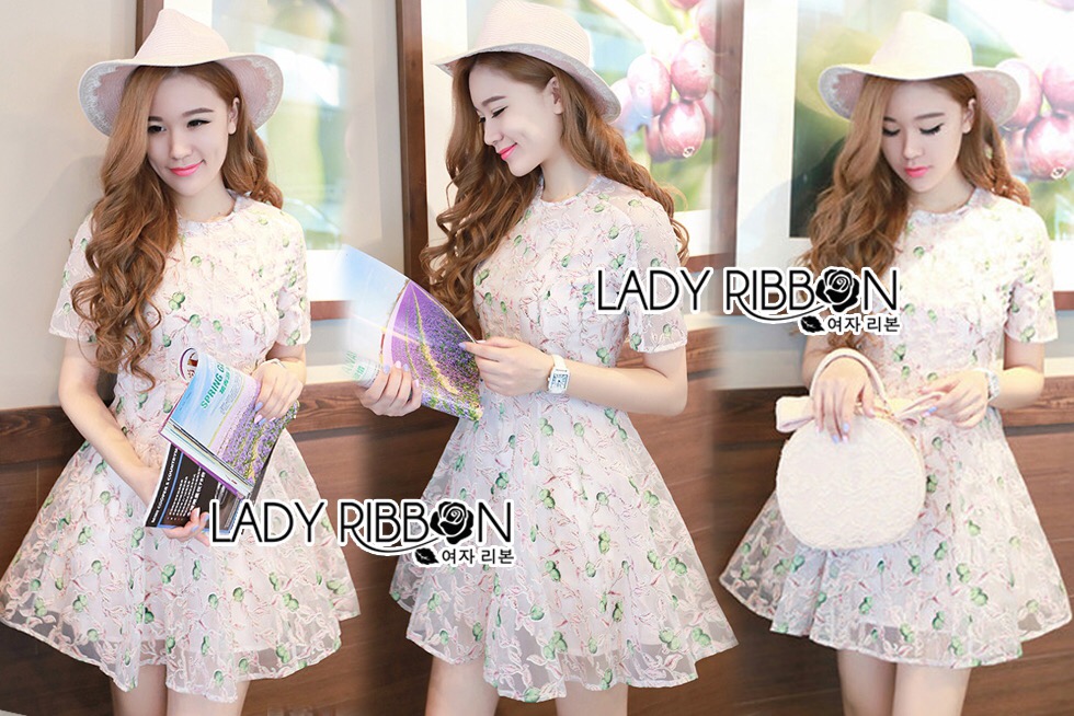 🎀 Lady Ribbon's Made 🎀 Lady Gilda Modern Feminine Embroidered Pink Tulle Dress
