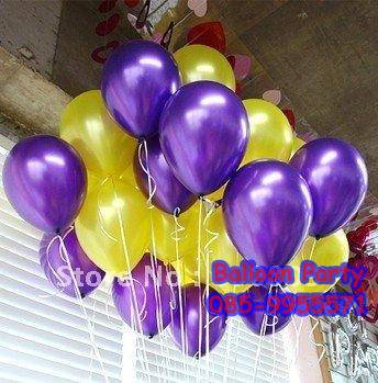 ลูกโป่งสวรรค์ทรงกลมสีมุก สีเหลือง พาสเทล Latex Metalic Color Balloon แพคละ 20 ใบ