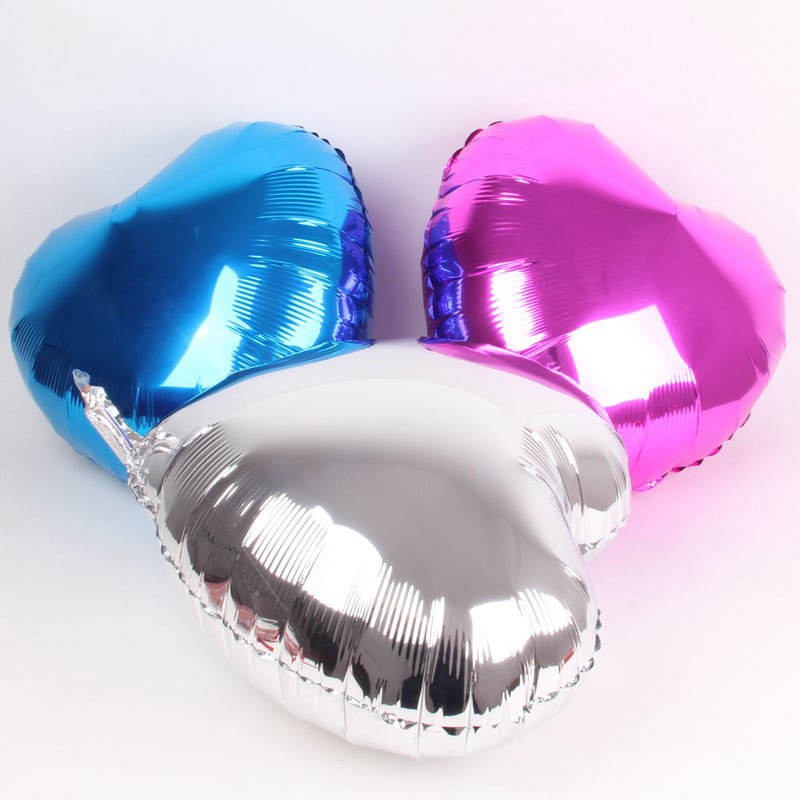 ลูกโป่งหัวใจ สีเงิน 18 นิ้ว Heart Foil Balloon Sliver Color