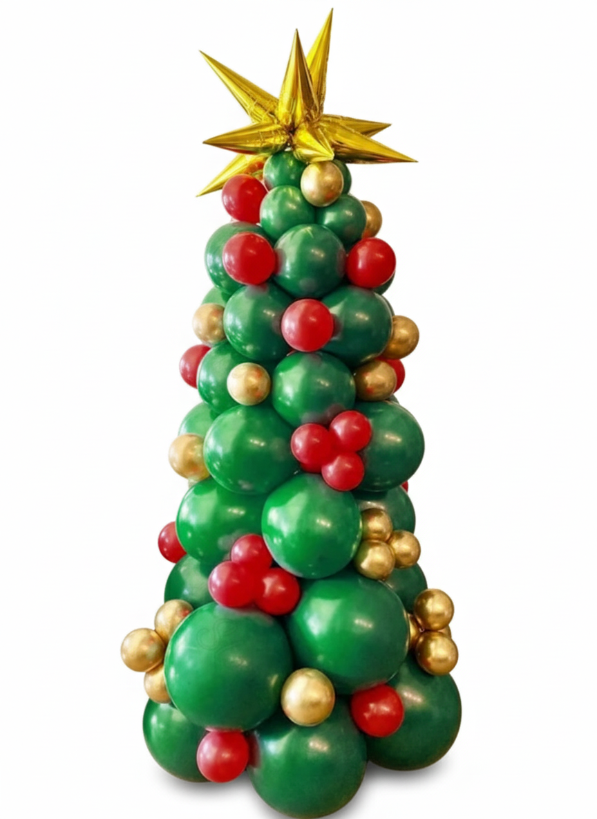 เสาลูกโป่งต้นคริสมาส ซานต้า ความสูง 1.80 - 2 เมตร