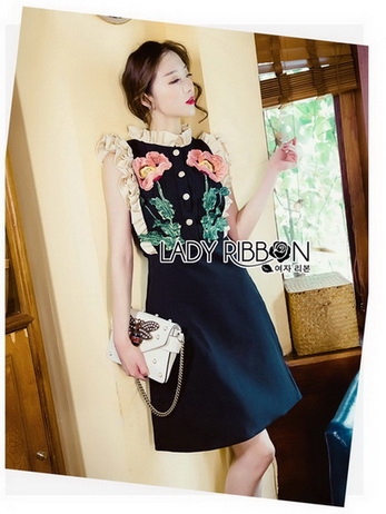 Lady Gloria Rosa Black Dress