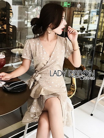 Star Velvet Ruffle Lady Ribbon Dress