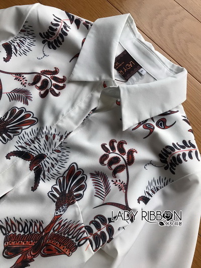 🎀 Lady Ribbon's Made 🎀 Lady Babara Wild Printed White Shirt Dress