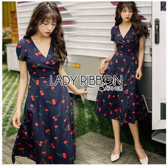 เดรสพิมพ์ลายเชอร์รี่สไตล์ซัมเมอร์