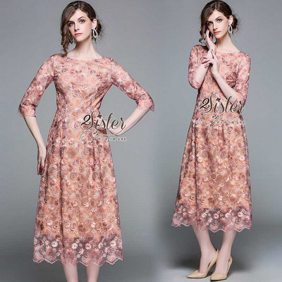 Dress เดรสยาวลุคสวยหรู เนื้อผ้า see through