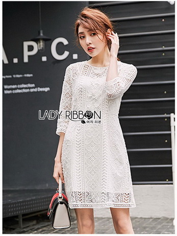 Lady Natalia Everyday Basic White Lace Dress