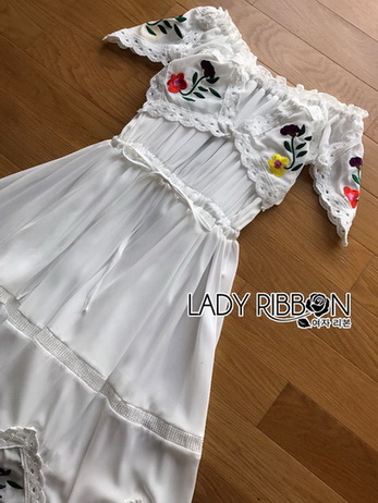 Lady Elise Summer Embroidered Chiffon Dress