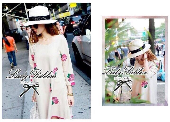 Lady Ribbon's Made Lady Rosie Rose Blooming Minimal Chic Dress เดรสแขนยาวปักลายดอกกุหลาบสไตล์ Minimal Chic เหมาะกับสาวที่ชอบสไตล์หวานแต่แฝงด้วยความเรียบเก๋