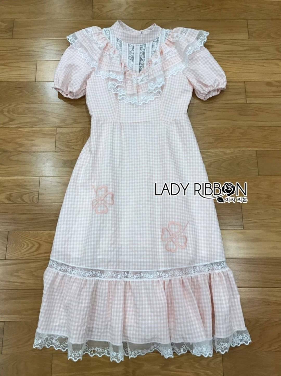 เดรสยาวสก็อตสีชมพู