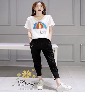 เสื้อผ้าแฟชั่นเกาหลีสวยๆชุดเซทเสื้อ+กางเกงติดป้าย