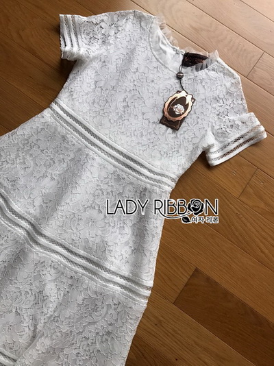 White Lace Dress เดรสผ้าลูกไม้สีขาวตัดต่อเลเยอร์