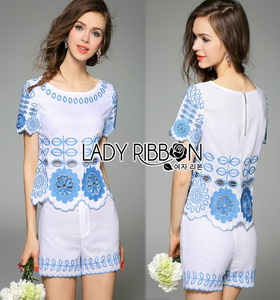 Lady Ribbon Cotton Set เซ็ตเสื้อและกางเกงผ้าคอต