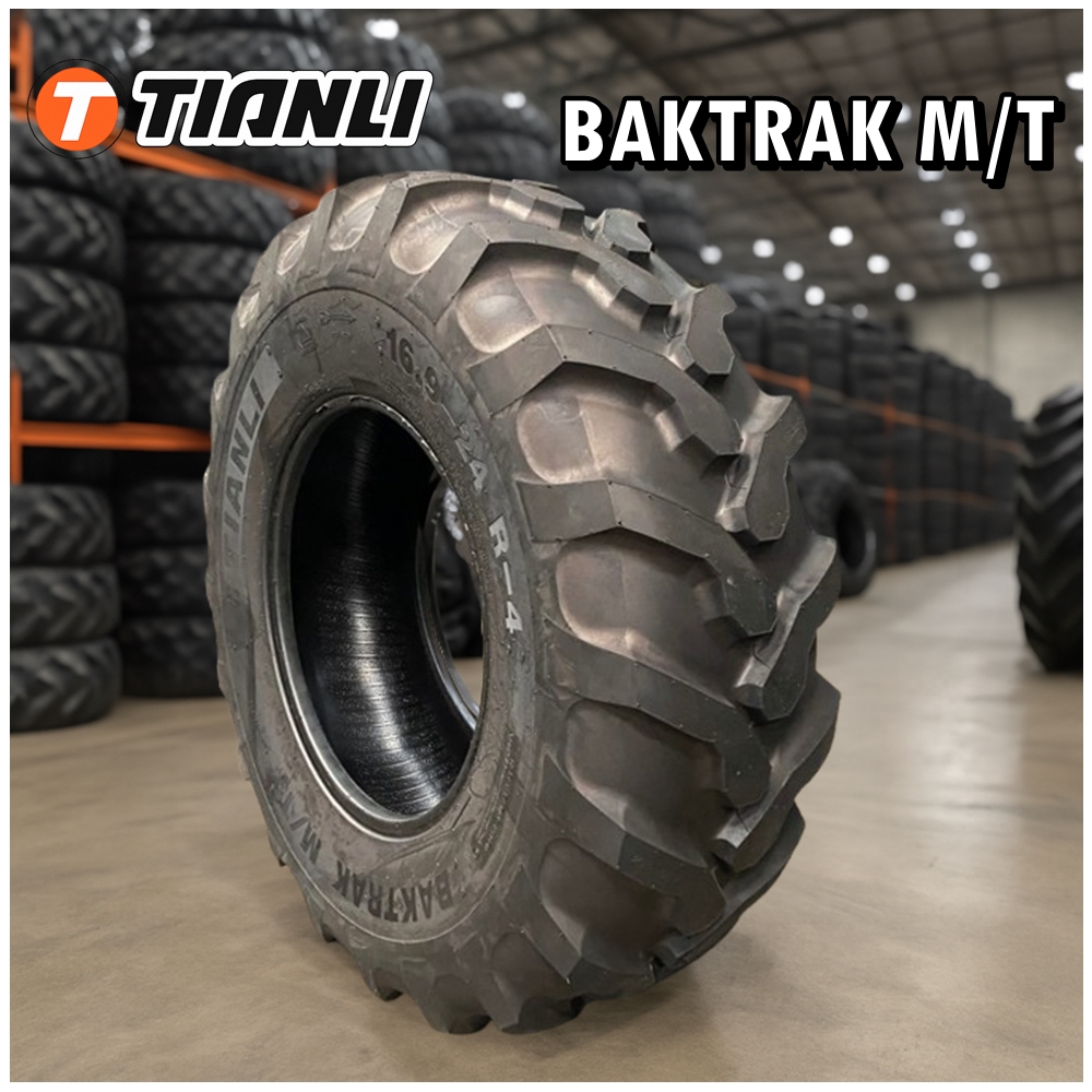 ยางรถอุตสาหกรรม ยางรถตัก ขนาด 16.9-24 ,16.9-28 ,19.5L-24 รุ่น BAKTRAK M/T ชนิด TL 12PR ยี่ห้อ TIANLI