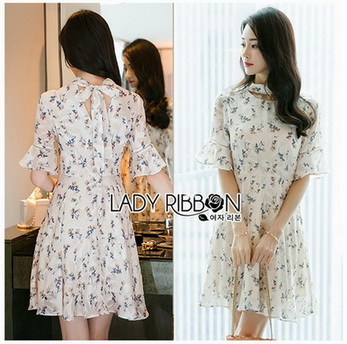 Chiffon Dress เดรสผ้าชีฟองพิมพ์ลายดอกไม้